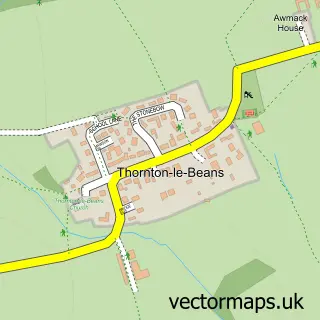 Street map sample of Thornton le Beans, North Yorkshire