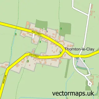 Street map sample of Thornton le Clay, North Yorkshire