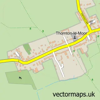 Street map sample of Thornton le Moor, North Yorkshire