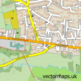 Street map sample of Thornton, West Yorkshire