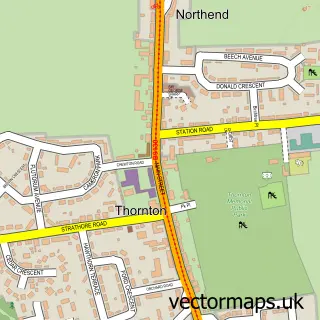 Street map sample of Thornton, Fife