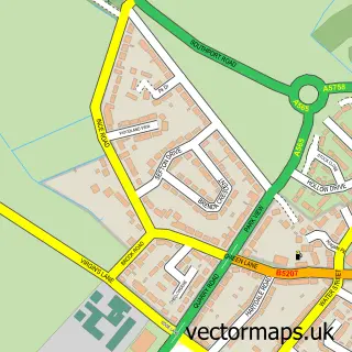 Street map sample of Thornton, Merseyside