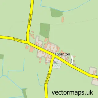 Street map sample of Thornton, East Riding of Yorkshire