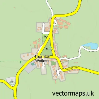 Street map sample of Thornton Watlass, North Yorkshire