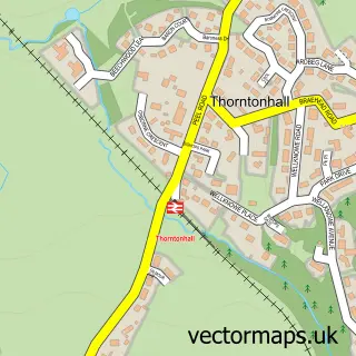 Street map sample of Thorntonhall, Lanarkshire