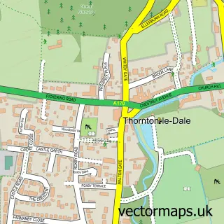 Street map sample of Thornton-le-Dale, North Yorkshire
