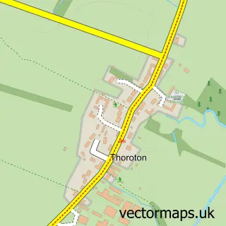 Street map sample of Thoroton, Nottinghamshire