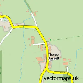 Street map sample of Thorpe Bassett, North Yorkshire