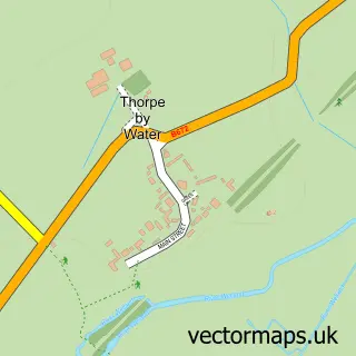 Street map sample of Thorpe by Water, Rutland