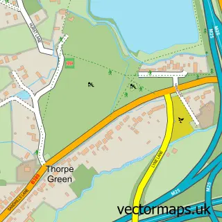 Street map sample of Thorpe Green, Surrey