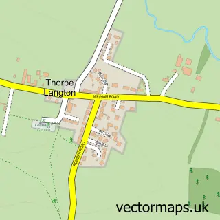 Street map sample of Thorpe Langton, Leicestershire