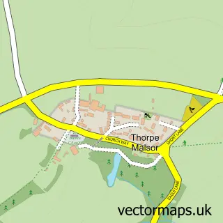 Street map sample of Thorpe Malsor, Northamptonshire