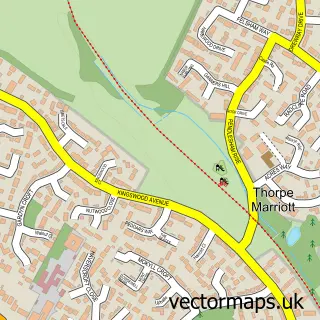 Street map sample of Thorpe Marriott, Norfolk