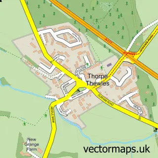 Street map sample of Thorpe Thewles, Durham