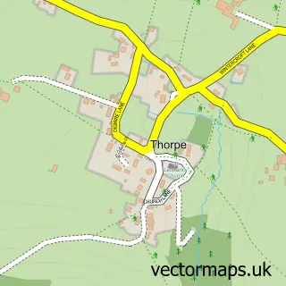 Street map sample of Thorpe, Derbyshire