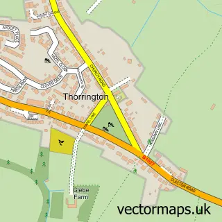Street map sample of Thorrington, Essex