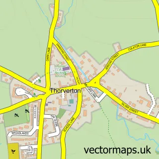 Street map sample of Thorverton, Devon