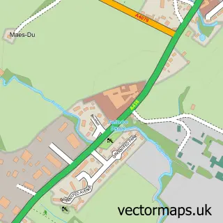 Street map sample of Three Cocks, Powys