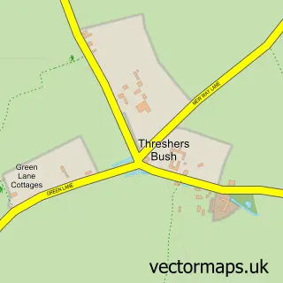 Street map sample of Threshers Bush, Essex