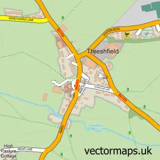 Street map sample of Threshfield, North Yorkshire