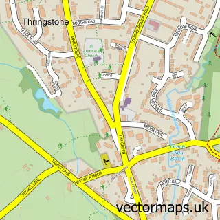Street map sample of Thringstone, Leicestershire