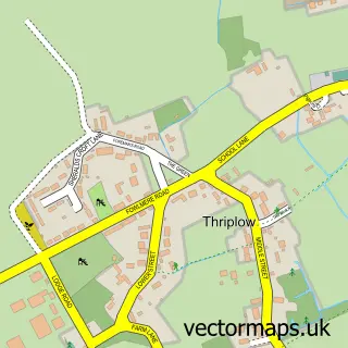 Street map sample of Thriplow, Cambridgeshire