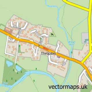 Street map sample of Thropton, Northumberland