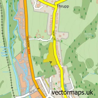 Street map sample of Thrupp, Gloucestershire
