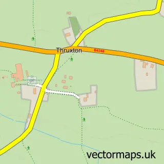 Street map sample of Thruxton, Herefordshire
