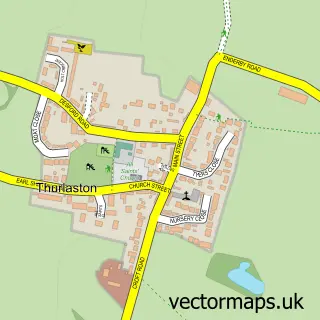 Street map sample of Thurlaston, Leicestershire