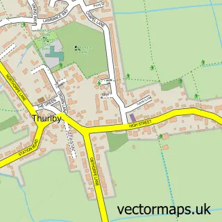 Street map sample of Thurlby, Lincolnshire
