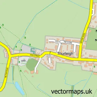 Street map sample of Thurleigh, Bedfordshire