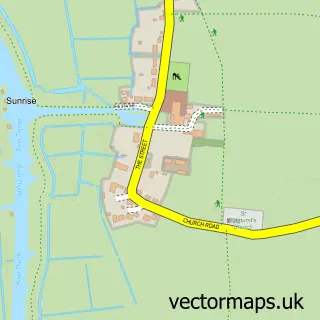 Street map sample of Thurne, Norfolk