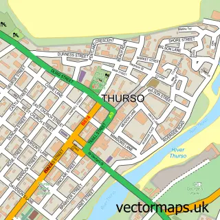 Street map sample of Thurso, Caithness