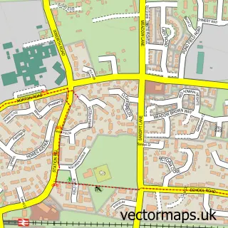 Street map sample of Thurston, Suffolk