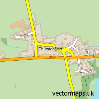 Street map sample of Thurstonfield, Cumbria