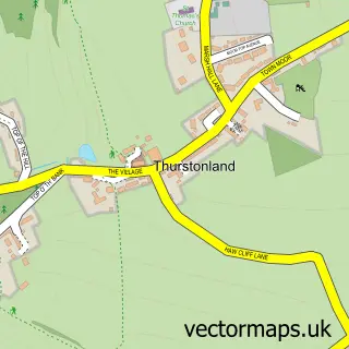 Street map sample of Thurstonland, West Yorkshire