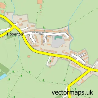 Street map sample of Tibberton, Gloucestershire