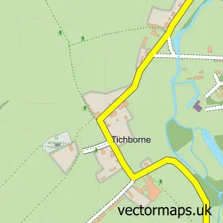 Street map sample of Tichborne, Hampshire
