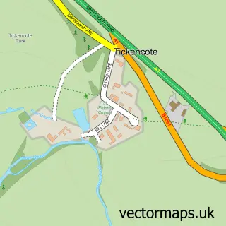 Street map sample of Tickencote, Rutland