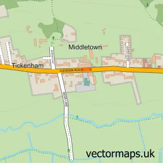 Street map sample of Tickenham, Somerset