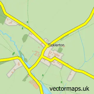 Street map sample of Ticklerton, Shropshire