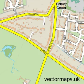 Street map sample of Tidbury Green, West Midlands