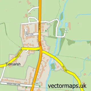 Street map sample of Tidmarsh, Berkshire