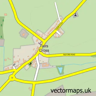 Street map sample of Tiers Cross, Dyfed