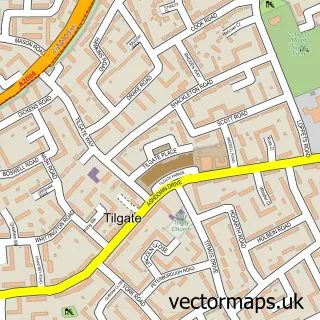 Street map sample of Tilgate, West Sussex