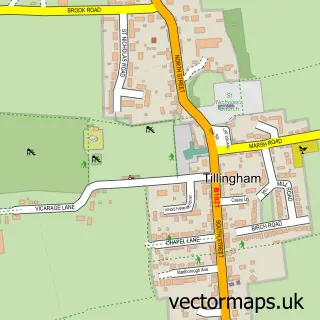 Street map sample of Tillingham, Essex
