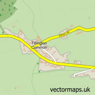 Street map sample of Tillington Common, Herefordshire