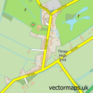Street map sample of Tilney High End, Norfolk