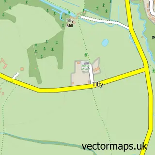 Street map sample of Tilty, Essex
